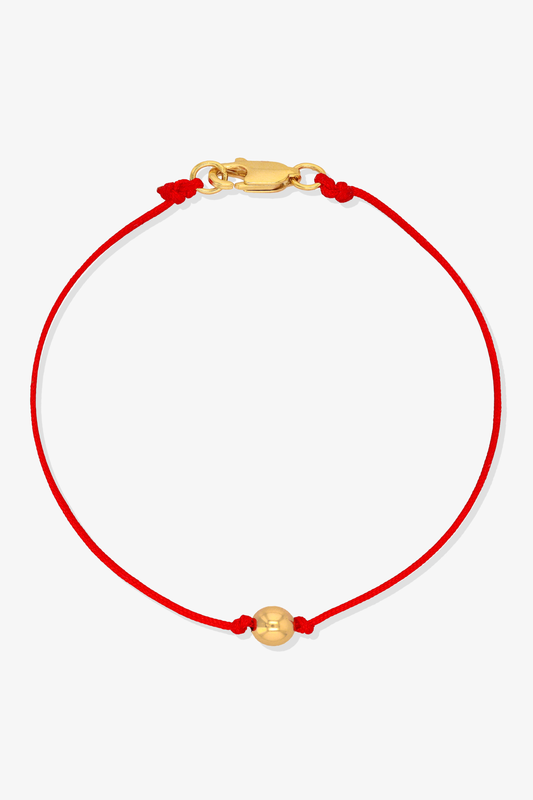 Numerology Red Thread Bracelet with REAL Gold  - 6