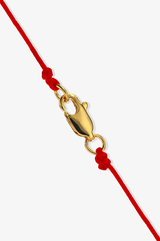 Numerology Red Thread Bracelet with REAL Gold  - 9