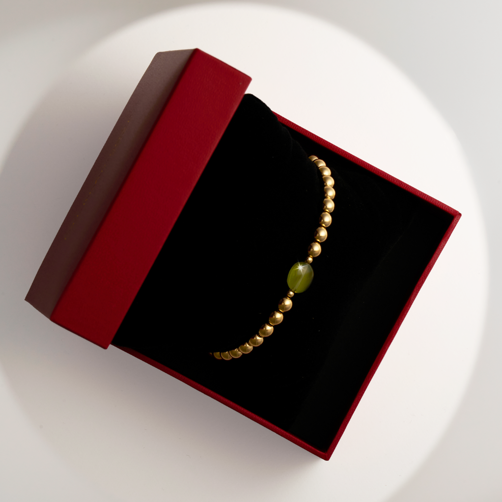 Genuine Moldavite REAL Gold Bracelet