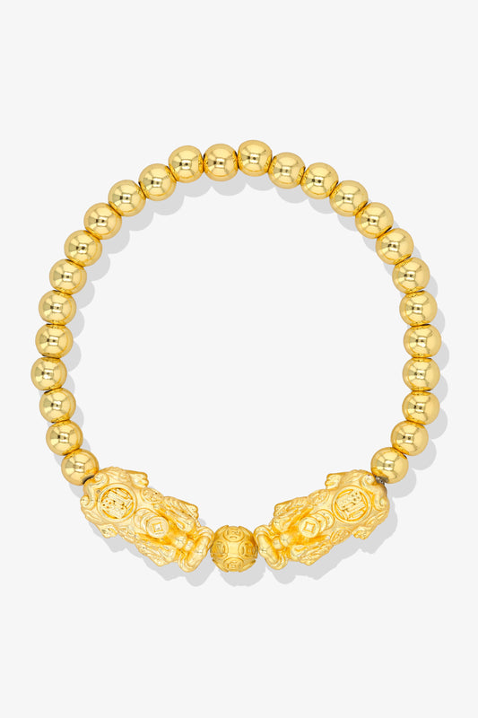 Gold Infinite Fortune 18k Gold Vermeil Pixiu Feng Shui Bracelet