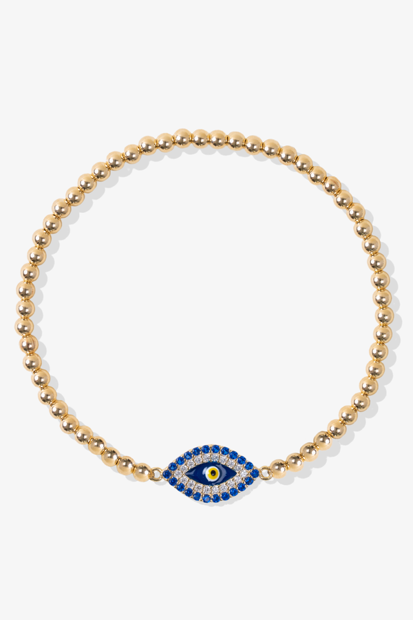 Evil Eye 14k Gold Vermeil Beaded Bracelet