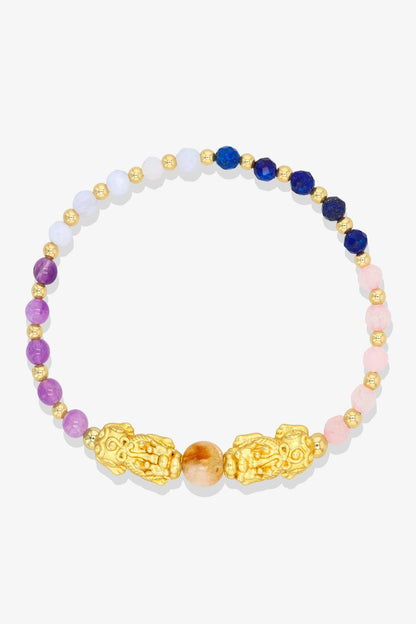 11:11 Limited Edition Multiple Love Feng Shiu 18K Gold Vermeil Double Pixiu Charm Bracelet - Eat.Read.Love.