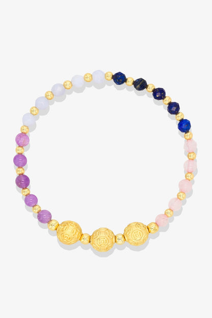 11:11 Limited Edition Multiple Love Feng Shiu 18K Gold Vermeil Lucky Coin Charm Bracelet - Eat.Read.Love.