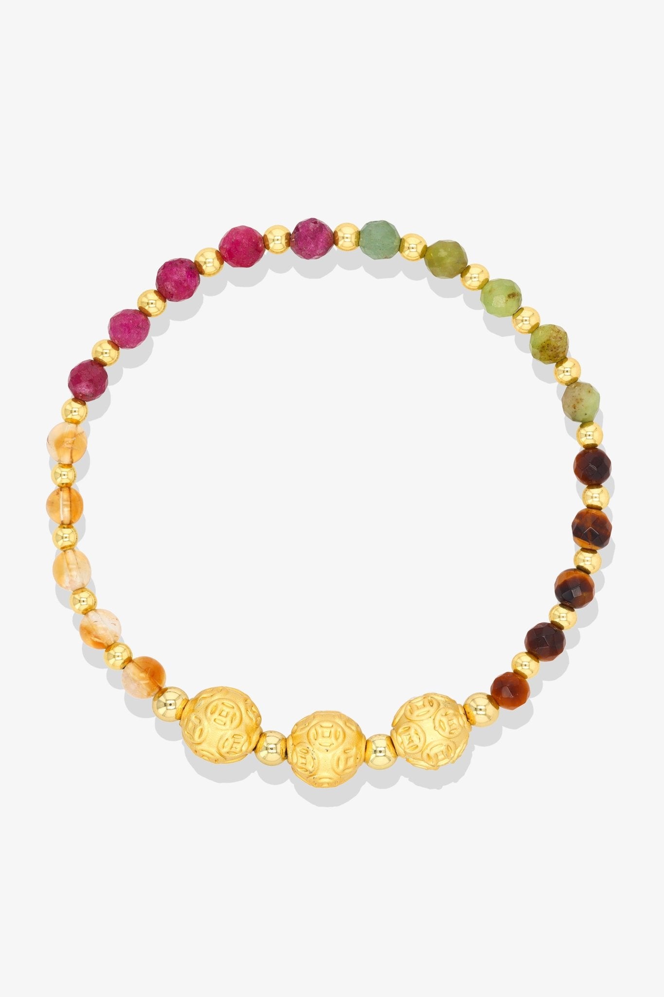 11:11 Limited Edition Multiple Wealth Feng Shiu 18K Gold Vermeil Lucky Coin Charm Bracelet - Eat.Read.Love.