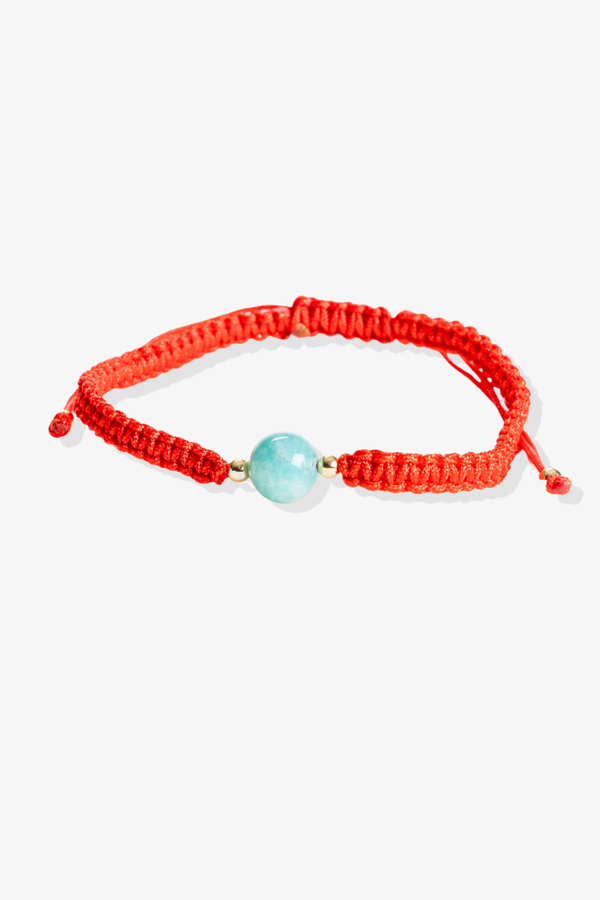 Amazonite Red Thread Gem Bracelet