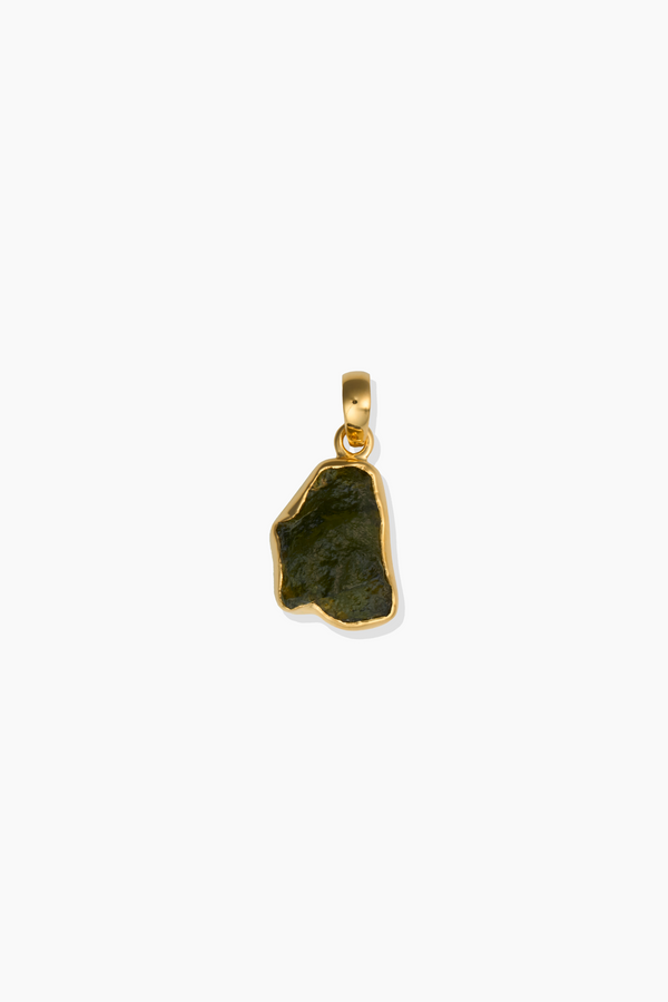 Genuine Moldavite Gold Vermeil Pendant