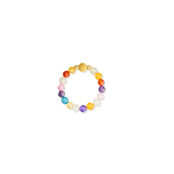 Howlite Gold Vermeil Stretch Ring - Patience