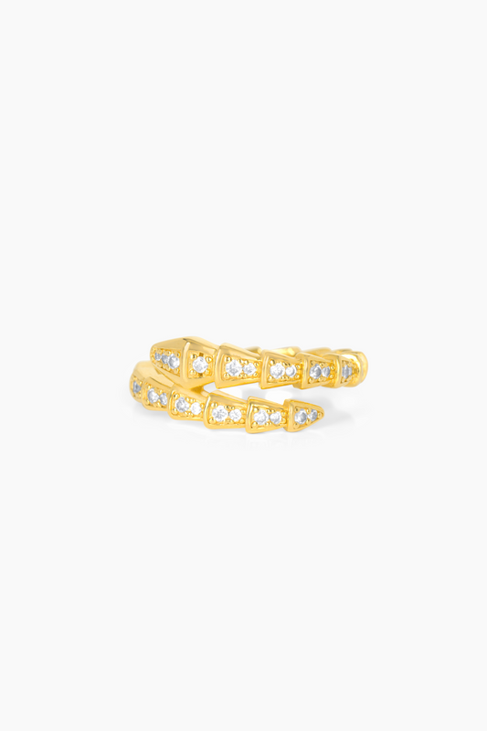 Serpenti 18k Yellow Gold Ring With Real Diamonds