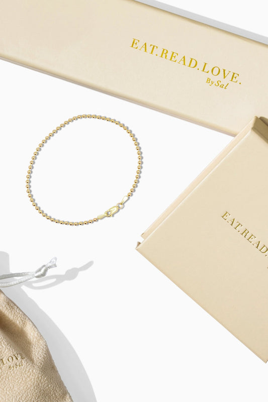 14k REAL Gold Bracelet - Eat.Read.Love.