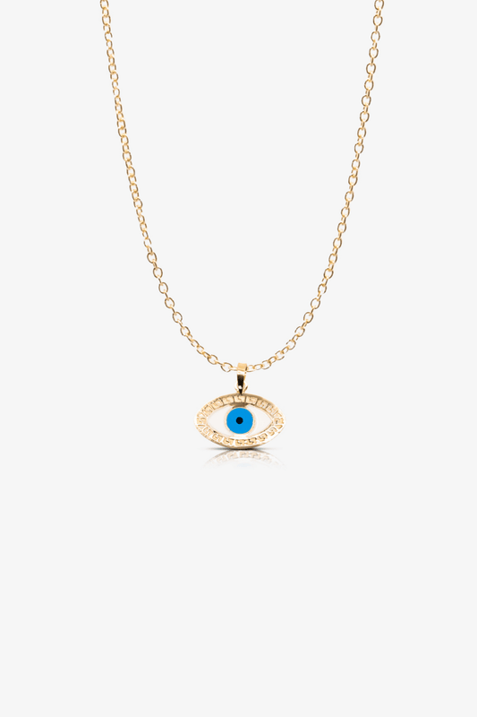 14k REAL Gold Evil Eye Pendant - Eat.Read.Love.