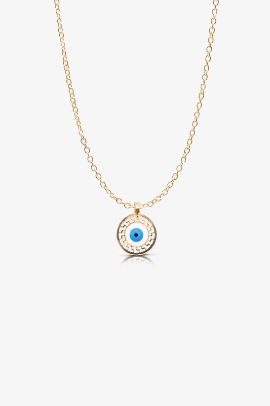 14k REAL Gold Evil Eye Pendant - Eat.Read.Love.