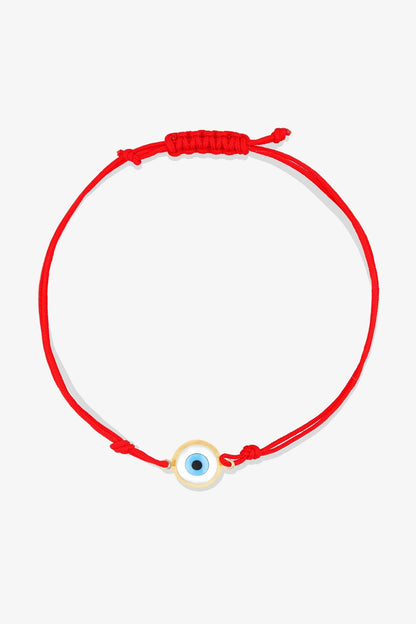 14k REAL Gold Evil Eye Red Thread Bracelet - Eat.Read.Love.