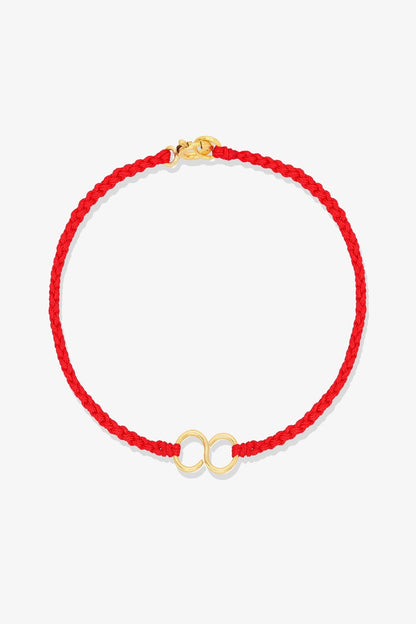14k REAL Gold Infinity Knot Red Thread Bracelet - Eat.Read.Love.
