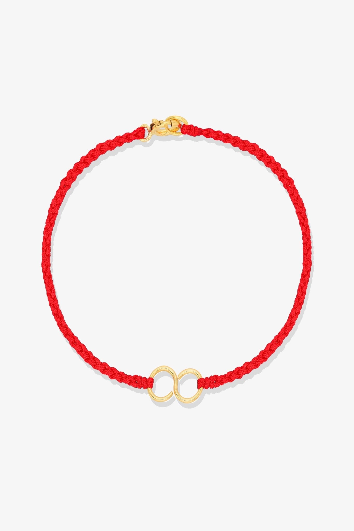 14k REAL Gold Infinity Knot Red Thread Bracelet - Eat.Read.Love.