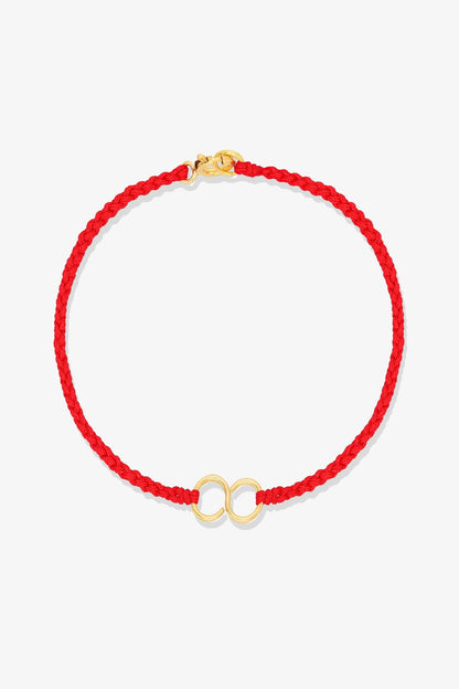 14k REAL Gold Infinity Knot Red Thread Bracelet - Eat.Read.Love.