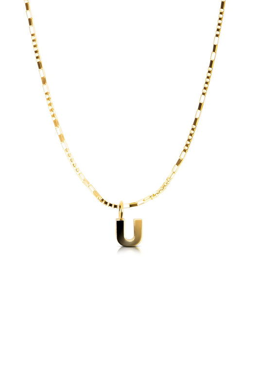 14K REAL Yellow Gold Initial Pendant - Eat.Read.Love.