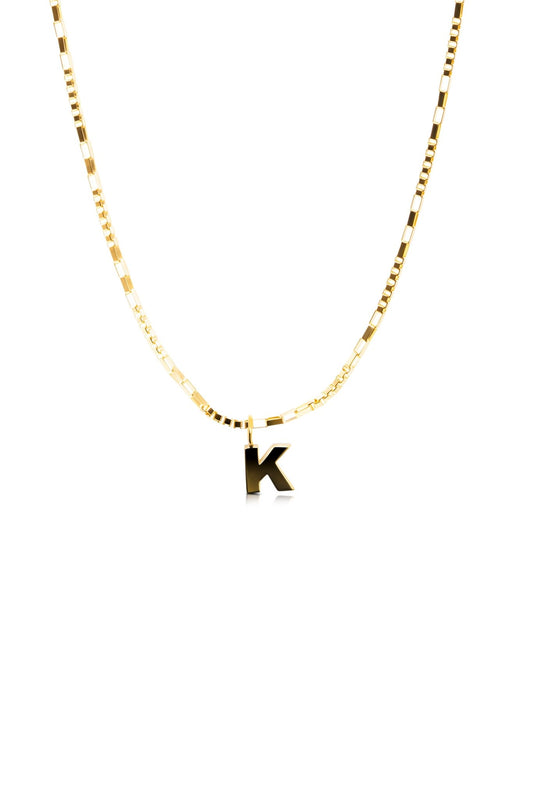 14K REAL Yellow Gold Initial Pendant - Eat.Read.Love.