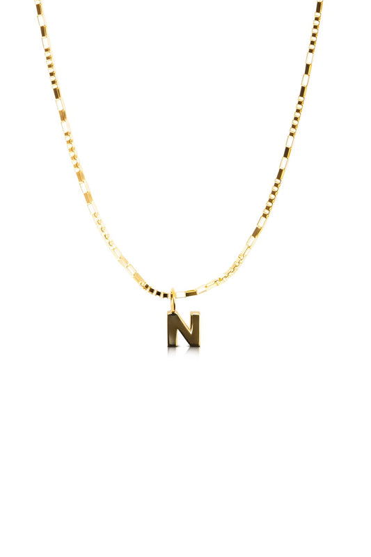 14K REAL Yellow Gold Initial Pendant - Eat.Read.Love.