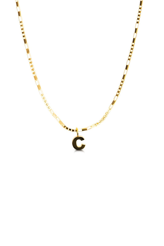 14K REAL Yellow Gold Initial Pendant - Eat.Read.Love.