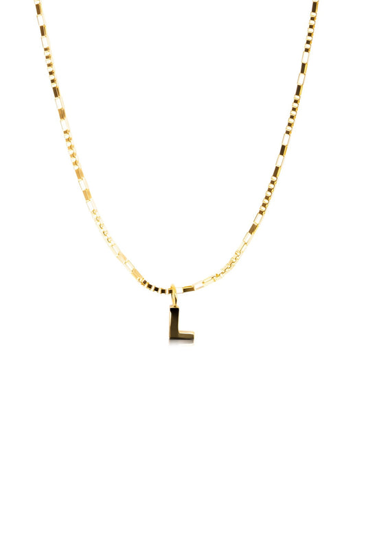 14K REAL Yellow Gold Initial Pendant - Eat.Read.Love.