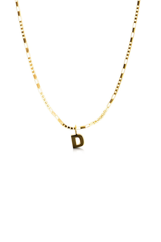 14K REAL Yellow Gold Initial Pendant - Eat.Read.Love.