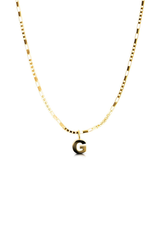 14K REAL Yellow Gold Initial Pendant - Eat.Read.Love.