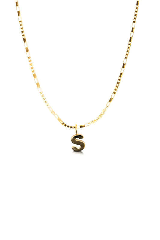 14K REAL Yellow Gold Initial Pendant - Eat.Read.Love.