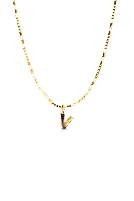 14K REAL Yellow Gold Initial Pendant - Eat.Read.Love.