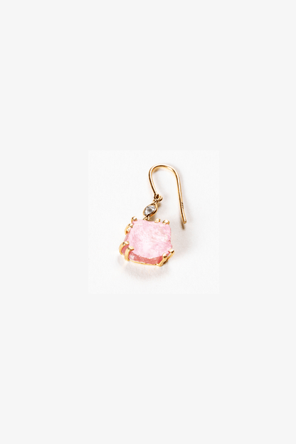 18k REAL Yellow Gold Kunzite Crystal Earring - Eat.Read.Love.