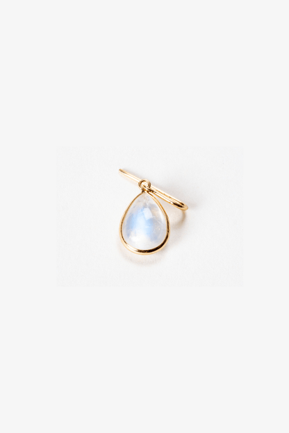 18k REAL Yellow Gold Moonstone Crystal Earring - Eat.Read.Love.