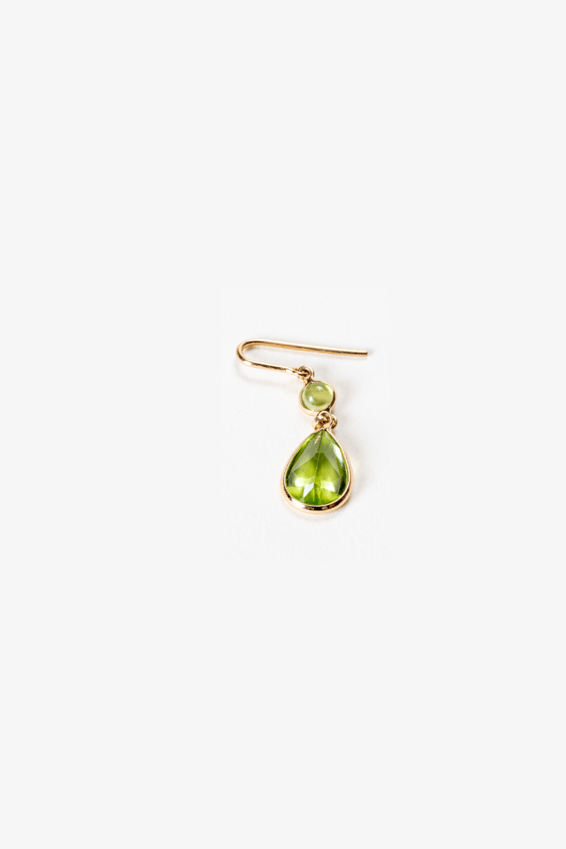 18k REAL Yellow Gold Peridot Crystal Earrings - Eat.Read.Love.