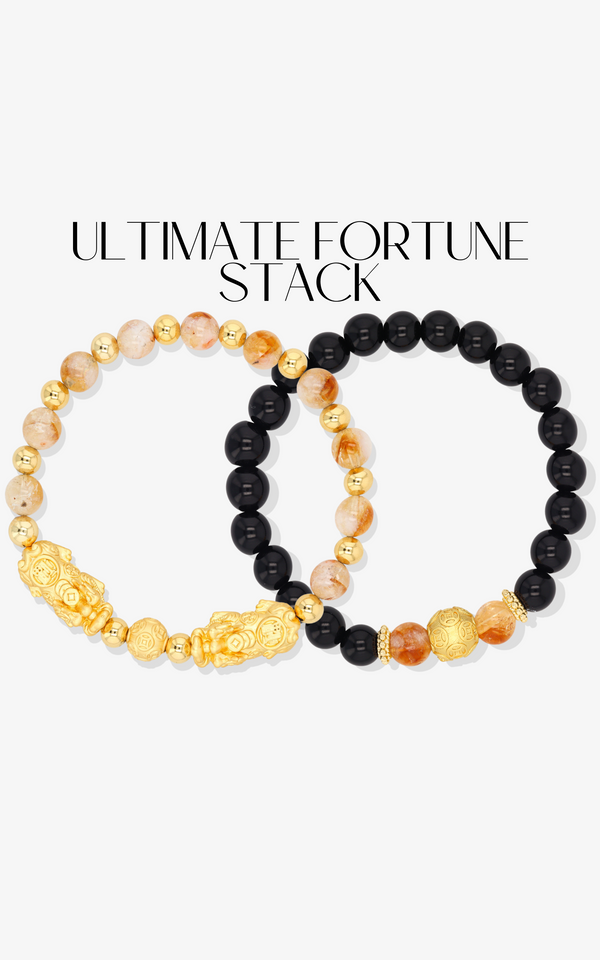 Feng Shui Fortune Bracelet Stack 18k Gold Vermeil