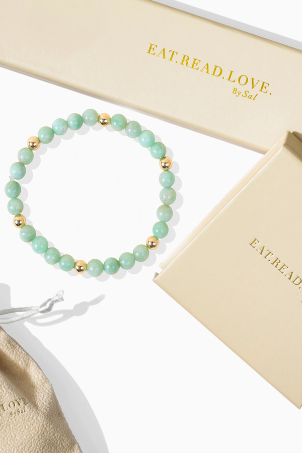 Elevated Abundance Bracelet with REAL Gold Beads and Emerald