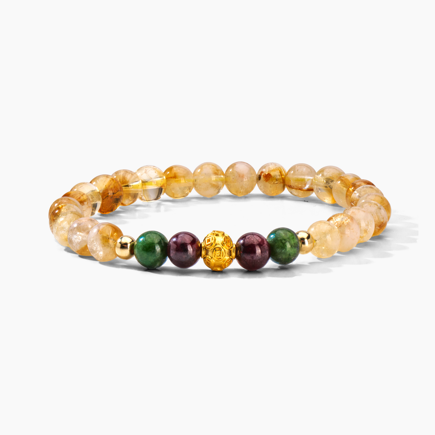 18k REAL Gold Money Ball Fortune Attraction Citrine Bracelet