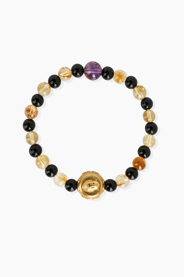 Spiritual Super Seven Crystal Buddha Beads Bracelet