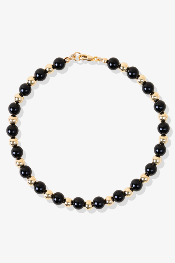Black Obsidian with Gold Vermeil Bracelet - Grounding and Stability