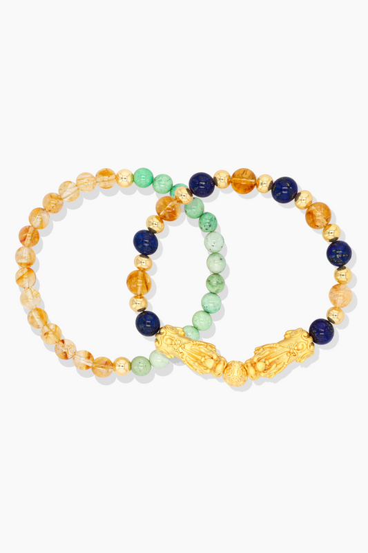 Cancer Zodiac Energy Bracelet With REAL Gold