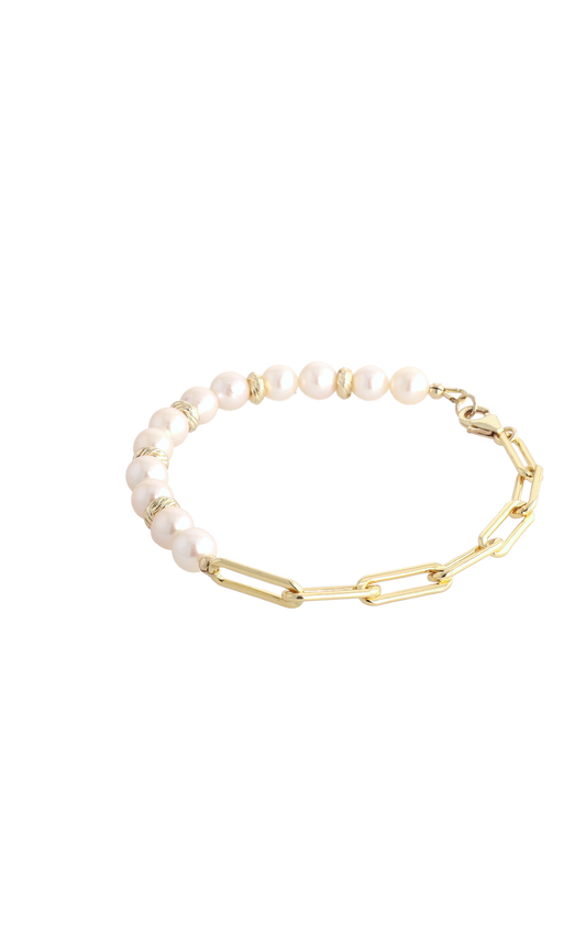 Goddess of Elegance Gold Vermeil Bracelet with Fresh Water Pearl