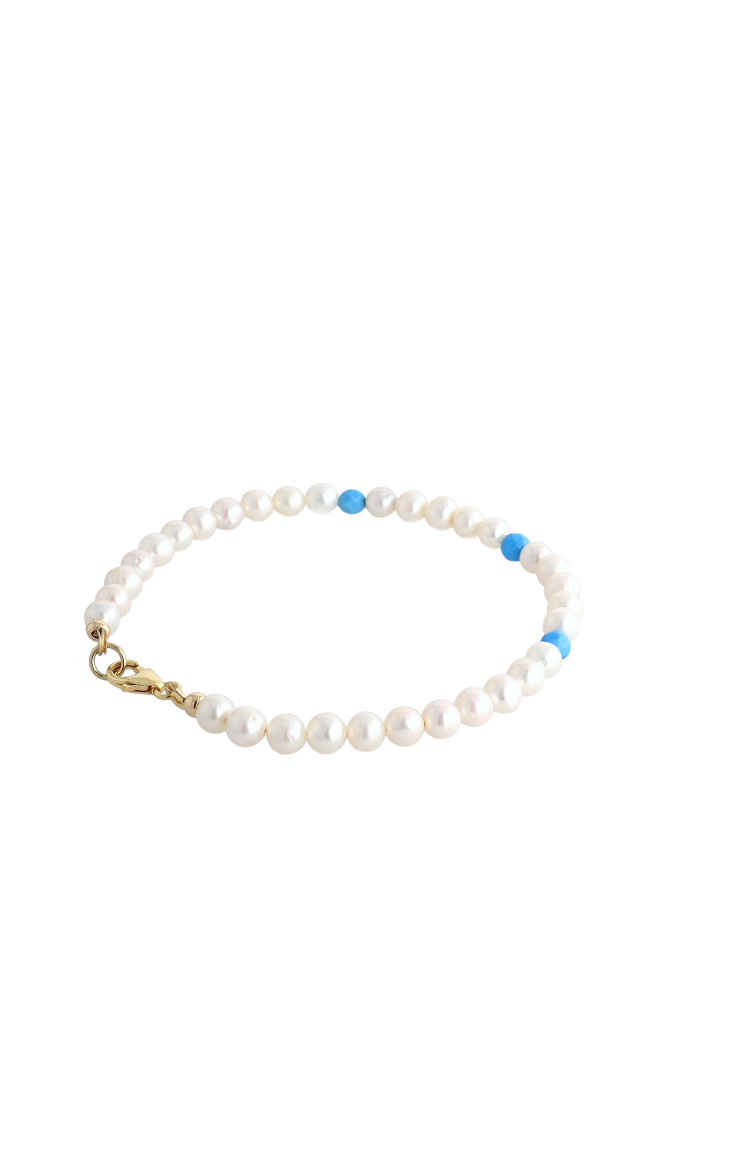 Peaceful Fresh Water Pearl and Turquoise Bracelet