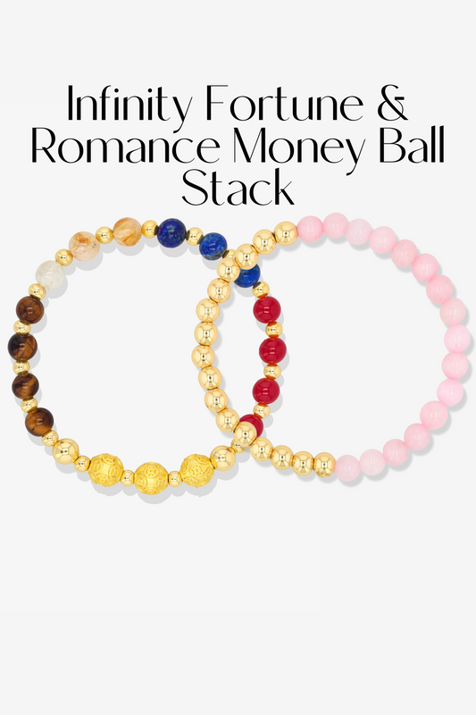 Infinity Love and Money Feng Shui Bracelet Stack