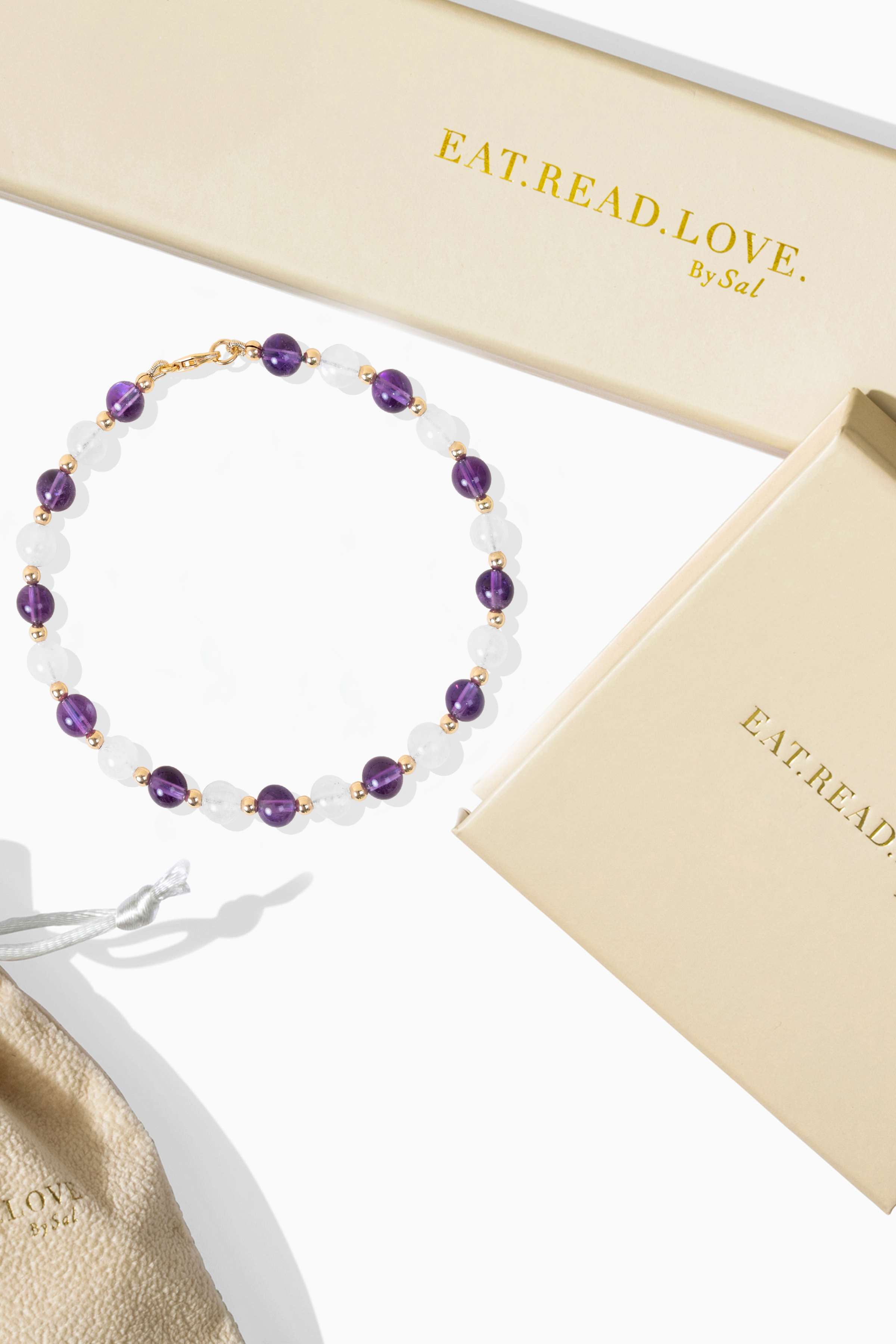 Moonstone and Amethyst with Gold Vermeil Bracelet - Perfect Balance
