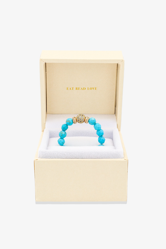 Turquoise Gold Vermeil Stretch Ring - Romance