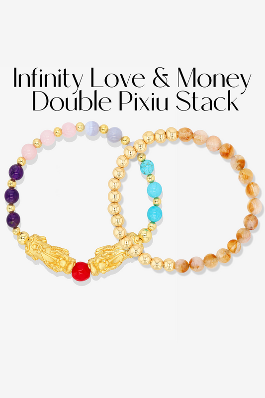 Infinity Fortune and Romance Feng Shui Bracelet Stack