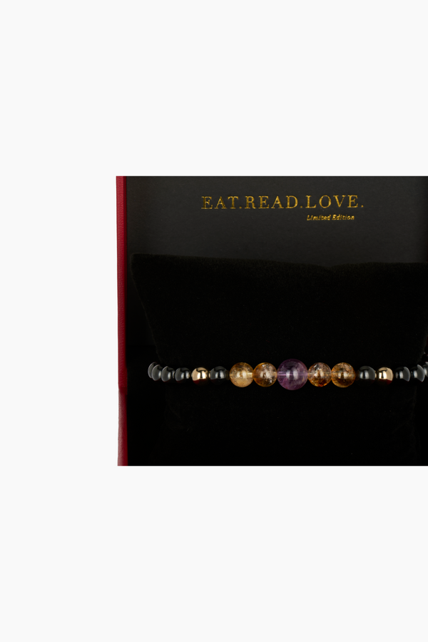 Spiritual Super Seven Crystal Real Gold Beads Bracelet