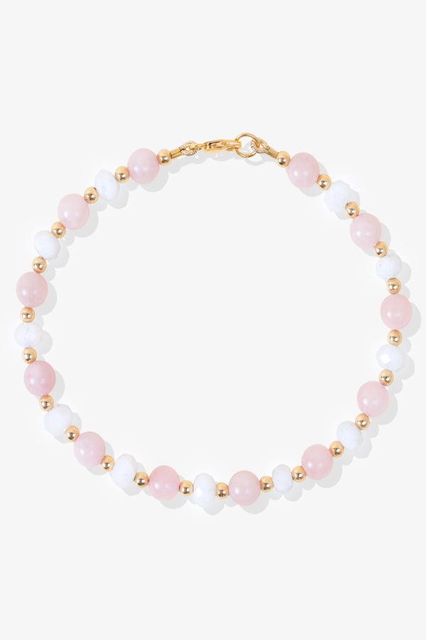 Beauty - Rose Quartz and Moonstone Gold Vermeil Bracelet