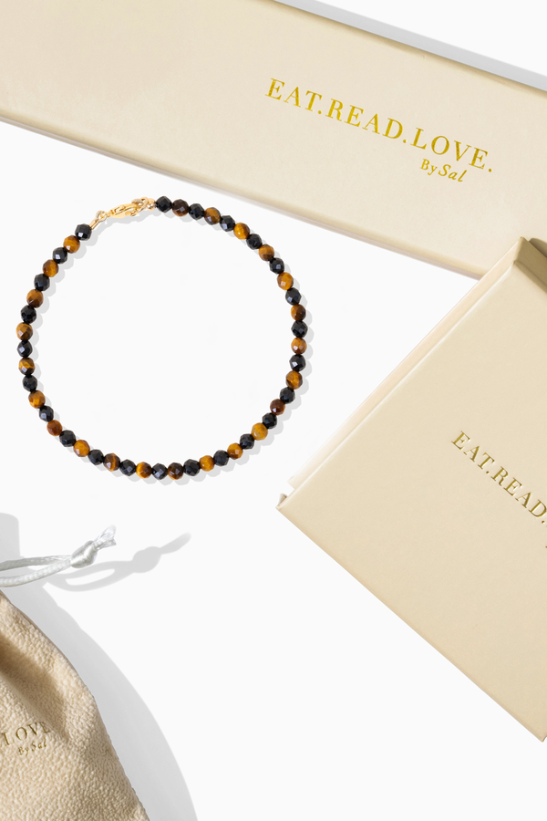 Tigers Eye and Black Spinel Bracelet - Power and Luck