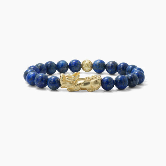 Lapis Lazuli Feng Shui Lucky Pixiu Wisdom & Wealth Bracelet