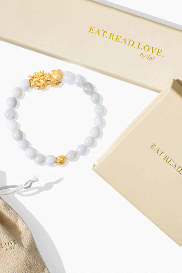 Jade Fortune 18k Gold Vermeil Pixiu Feng Shui Bracelet
