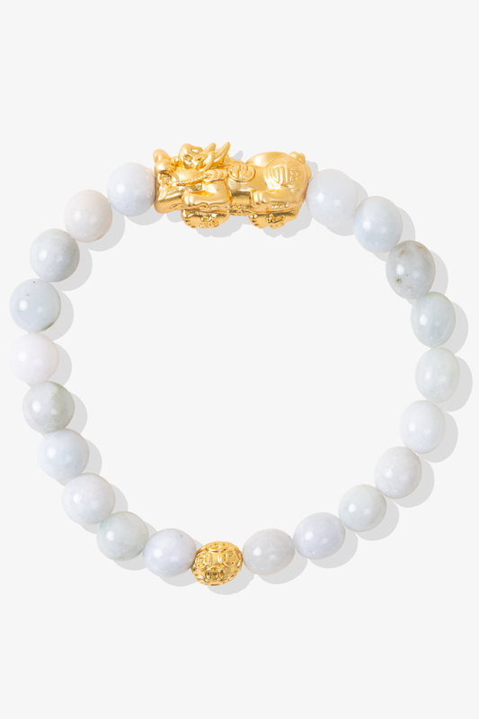 Jade Fortune 18k Gold Vermeil Pixiu Feng Shui Bracelet