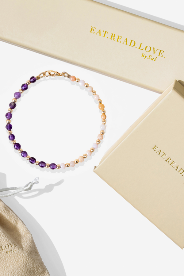 Love and Healing - Amethyst and Pink Opal Intention Bracelet